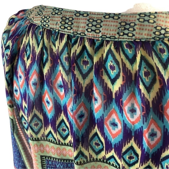 Figueroa & Flower Front Button Closure Sheer Blouse Women PXL Multicolor - Picture 6 of 9